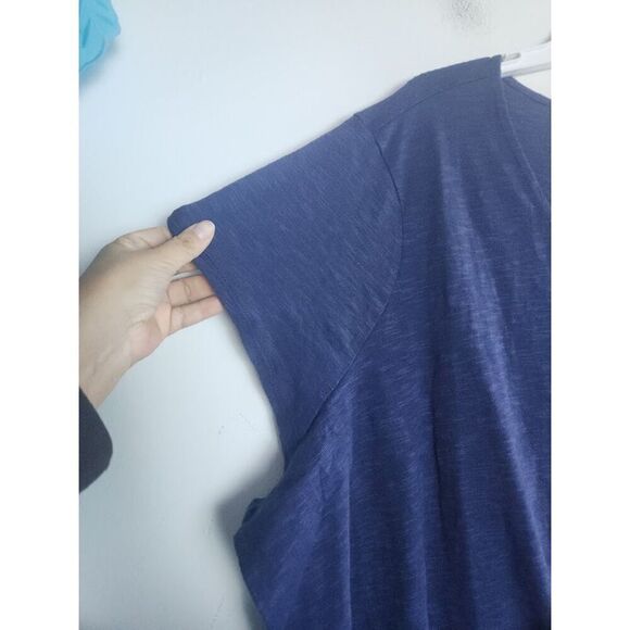 NWOT Naturals D& Co. Women Dark Blue Short Sleeve Cotton Blend Maxi Dress sz 4X - Picture 4 of 9